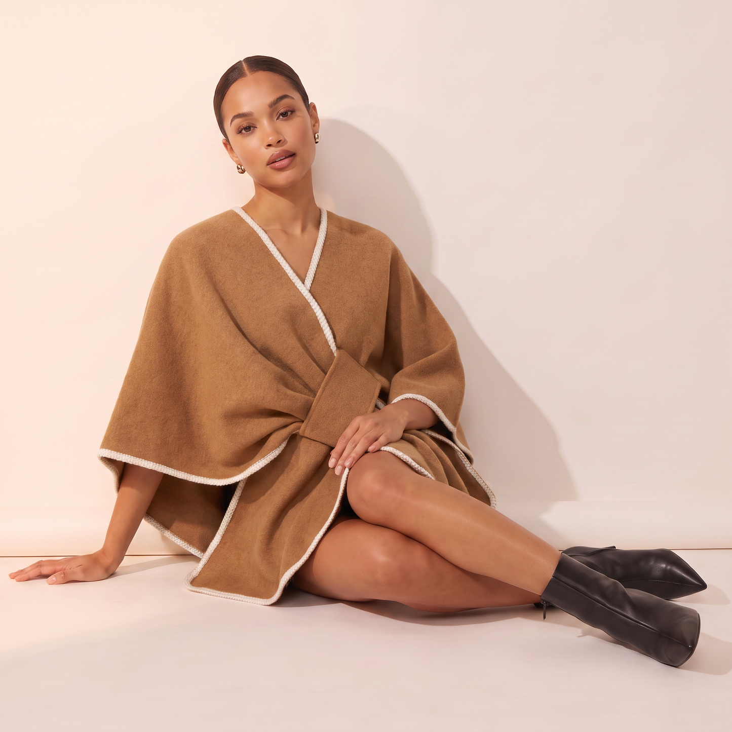Maelle Cape-omslagdoek met Contrasterende Rand