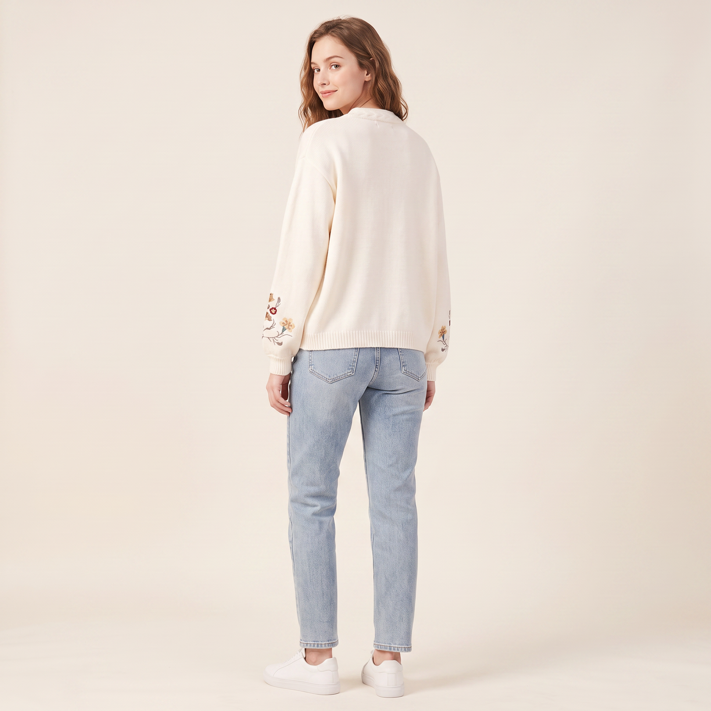 Maris vest met bloemenborduursel