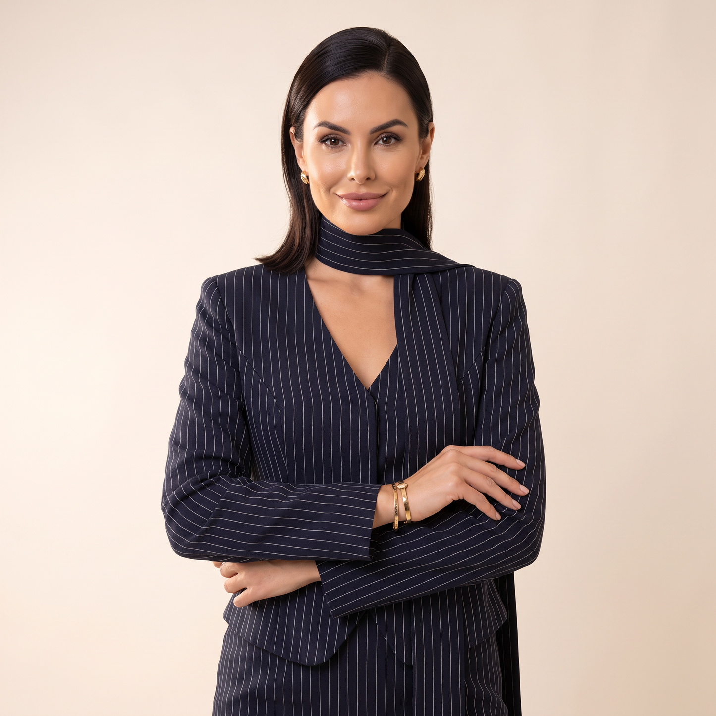 Evelina Krijtstreep Blazer- en Minirokset