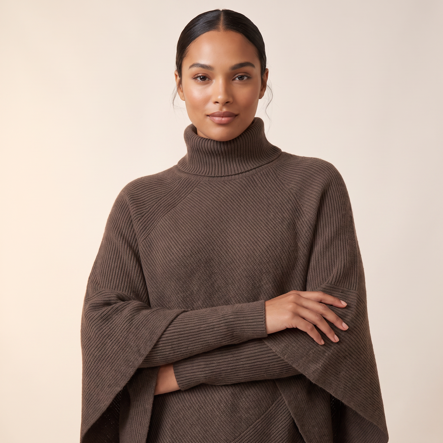 Alessia gelaagde cashmere poncho