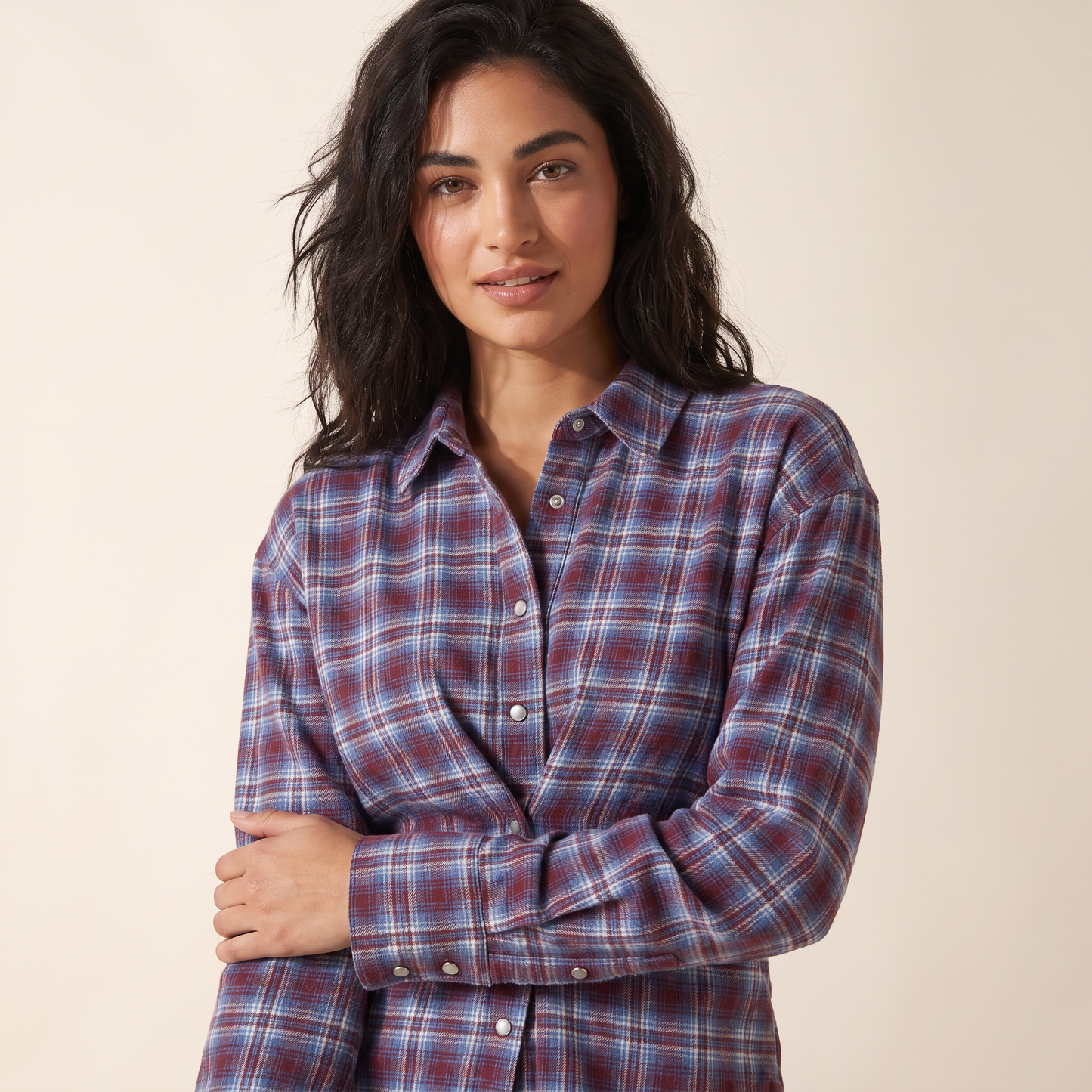 Dahlia Geruite Blouse met Tailleband