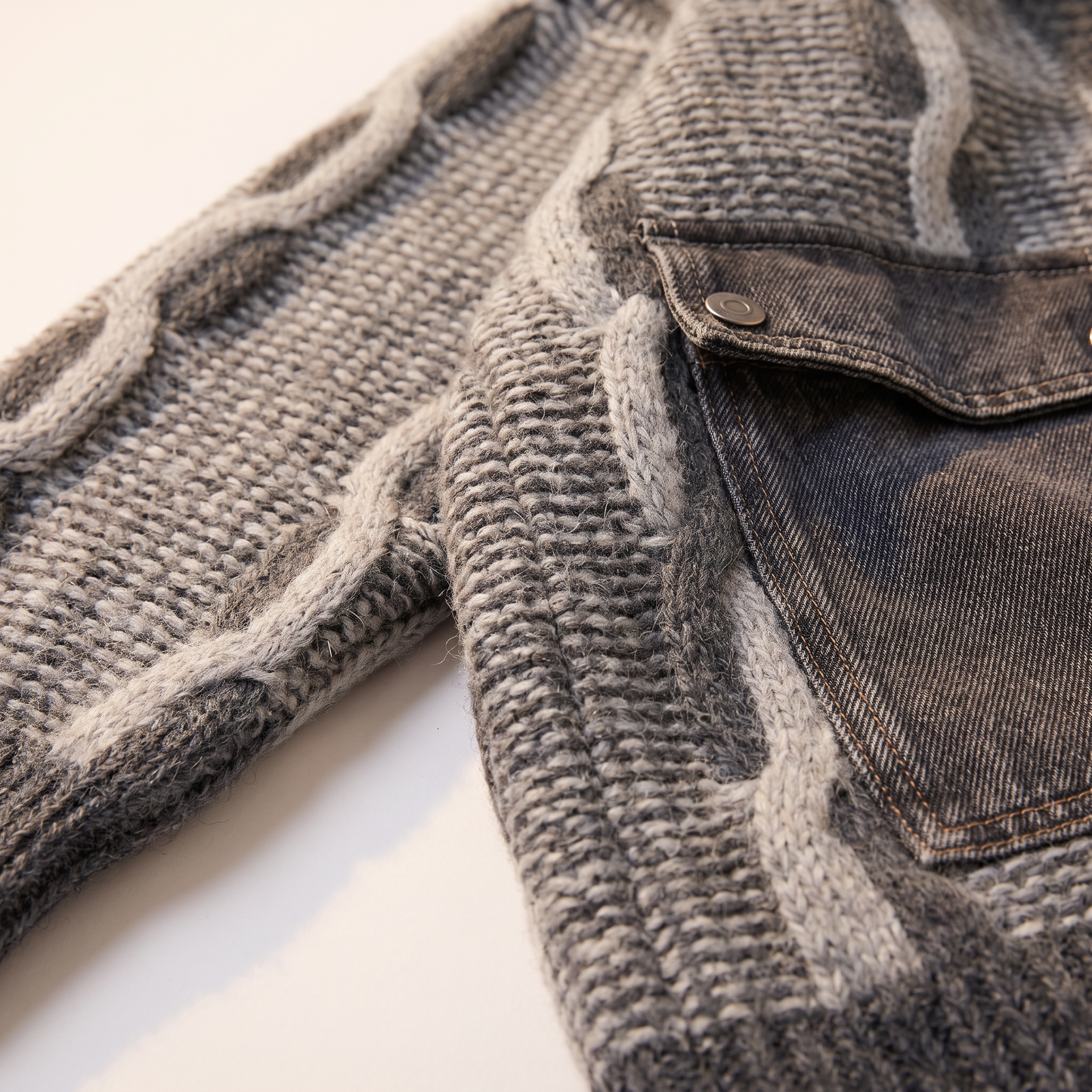 Freya oversized vest met kabelpanelen