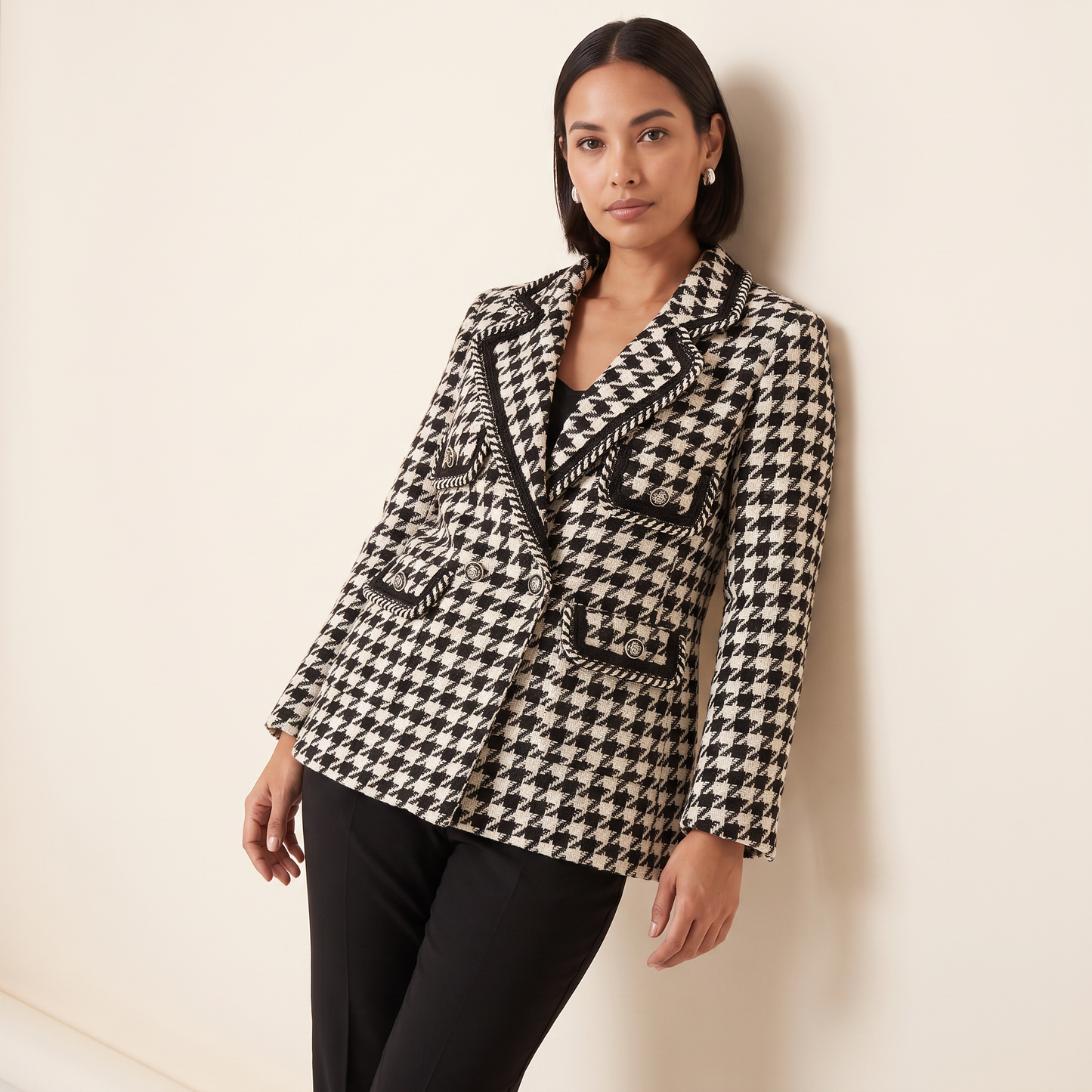 Vivienne Tweed Blazer met Pied-de-poule