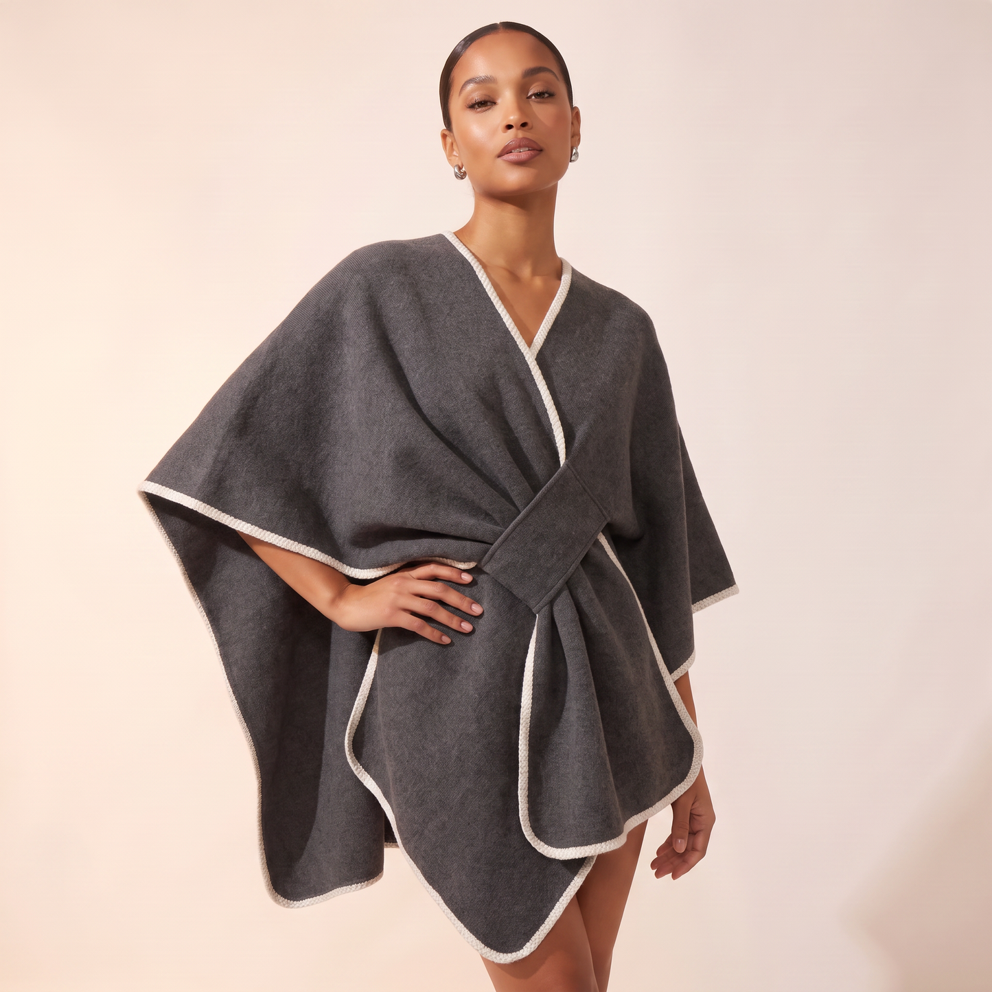 Maelle Cape-omslagdoek met Contrasterende Rand