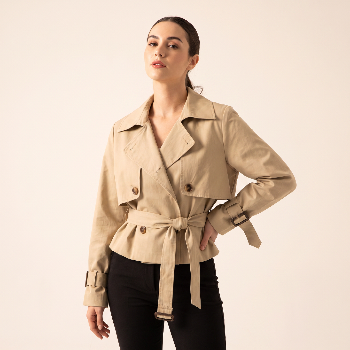 Delphine Kort Trenchjack met Tailleband
