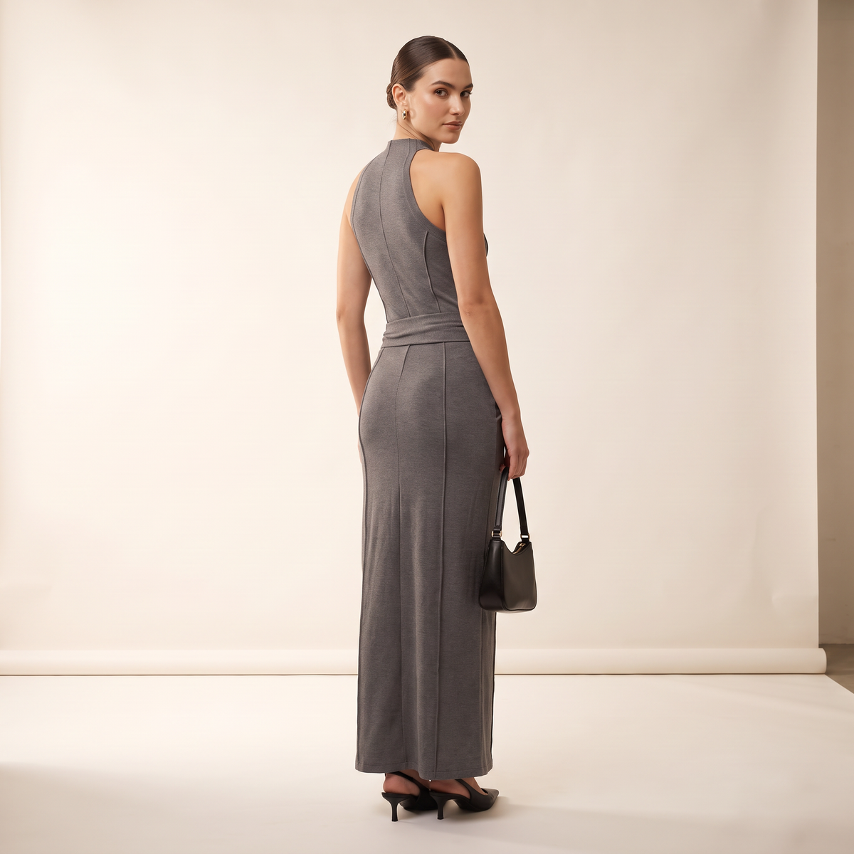 Silvara maxi-jurk met strikdetail opzij