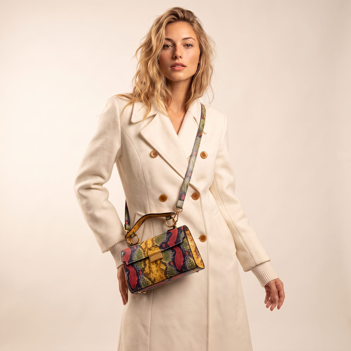 Solvaya crossbodytas met slangenprint