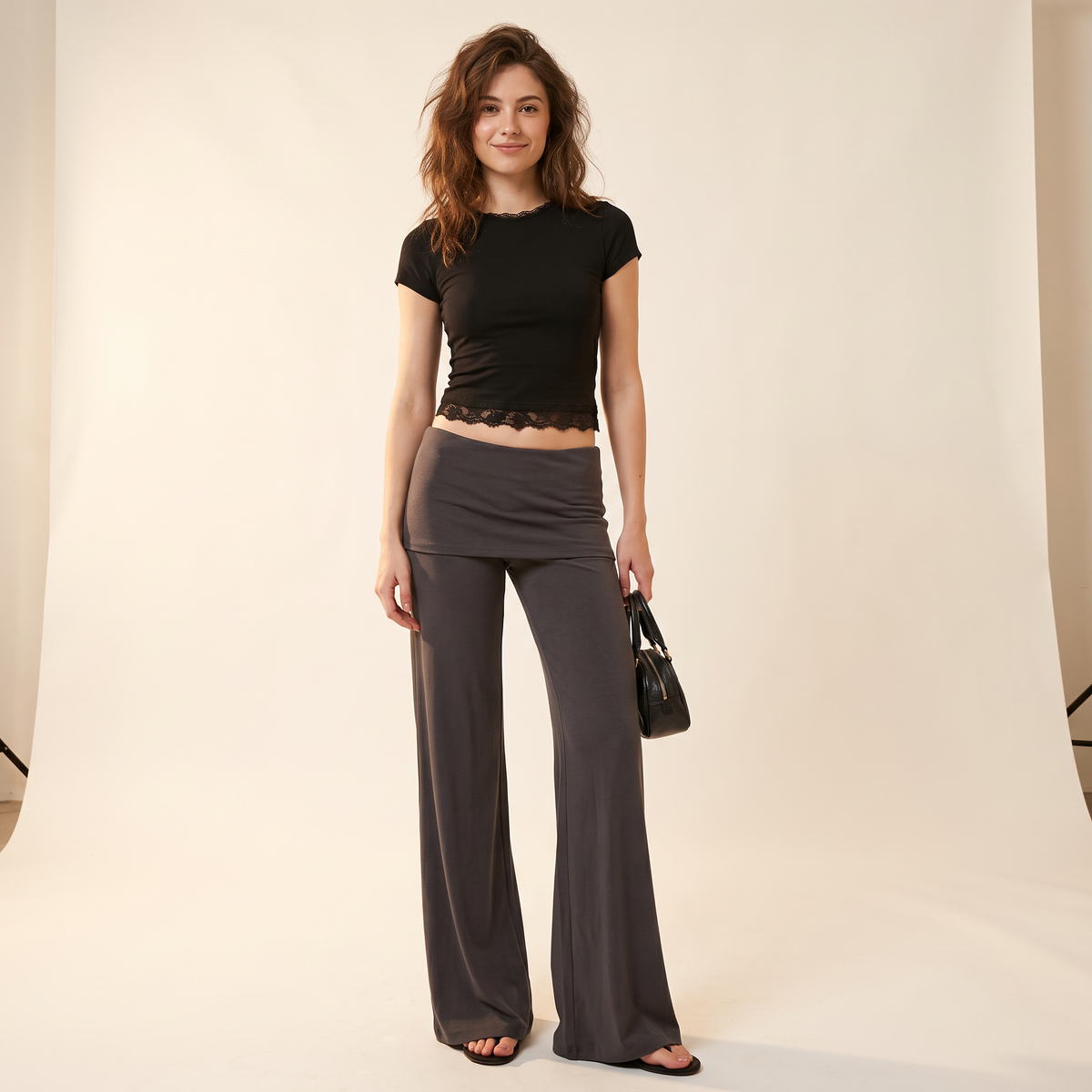 Soravie wijde broek met rokdetail