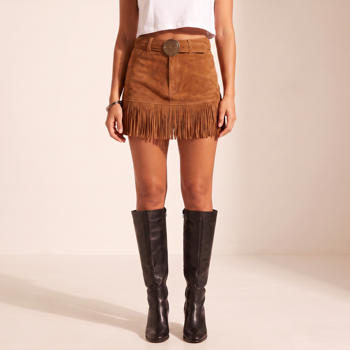 Sorina skort met franjes