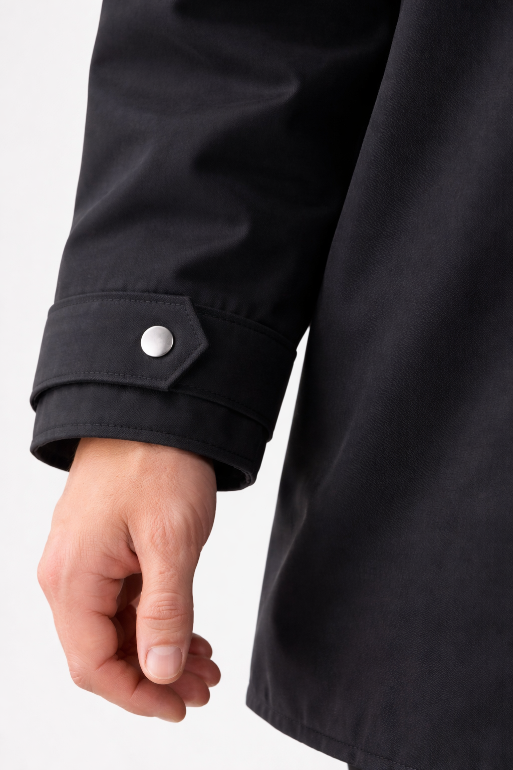 Men’s Long Hooded Coat with Button Front Clean Panel Design