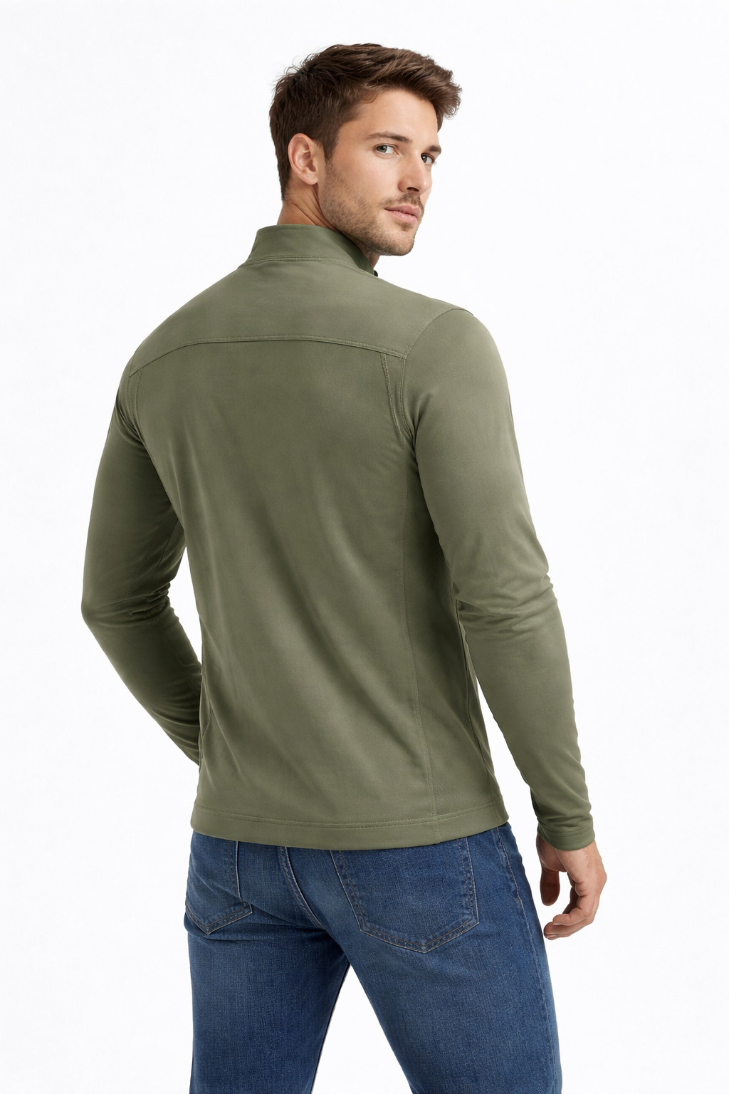 Men’s Stand Collar Zip Training Top for Gym