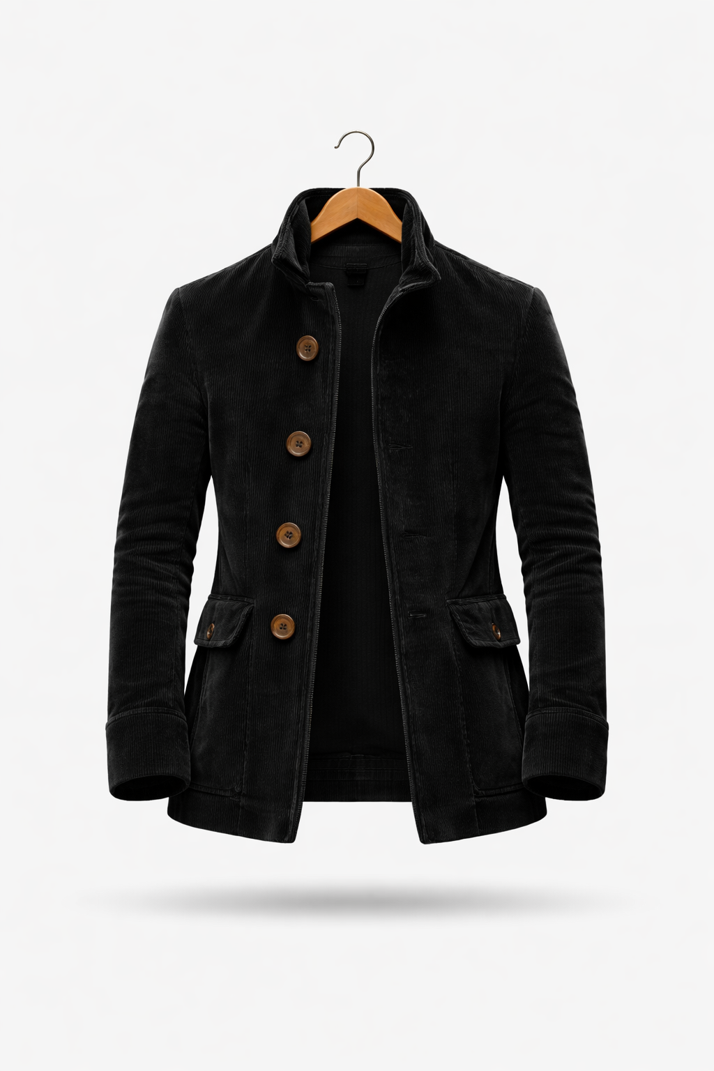 Corduroy jack met hoge kraag
