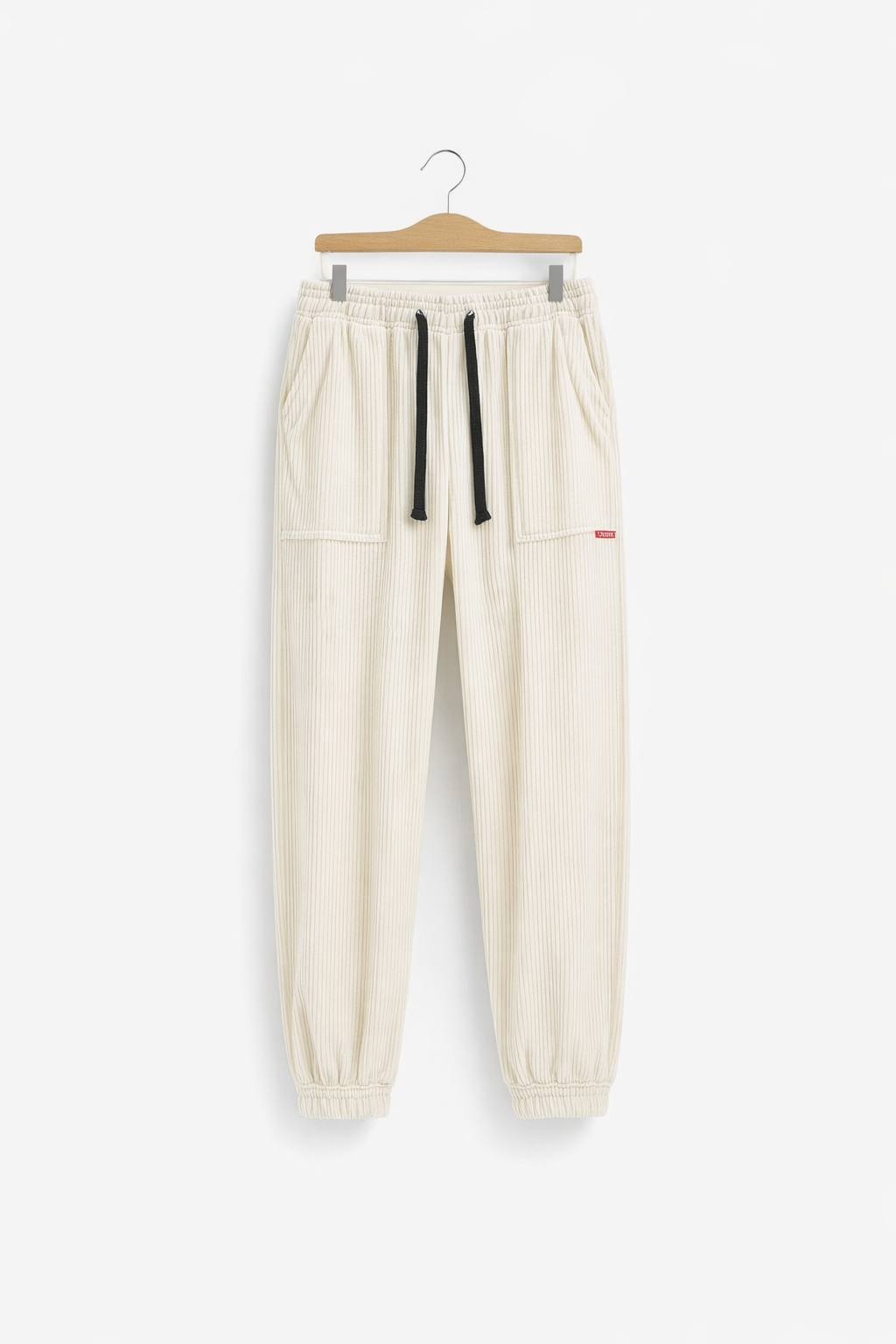 Rib Corduroy Drawstring Jogger Pants