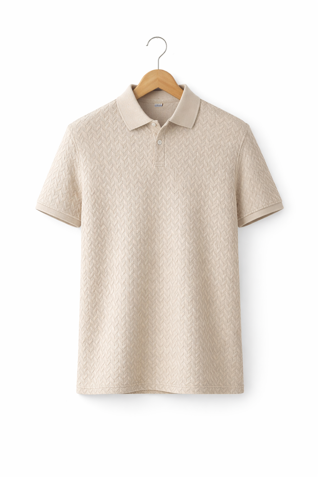 Textured Chevron Knit Polo Shirt