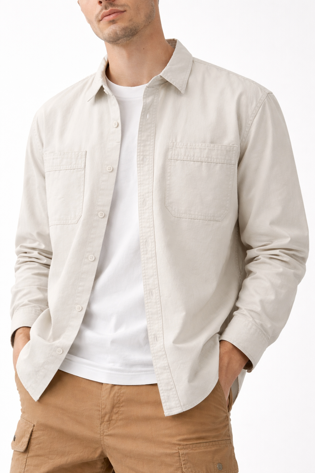 The RidgeWeave Chambray Overshirt