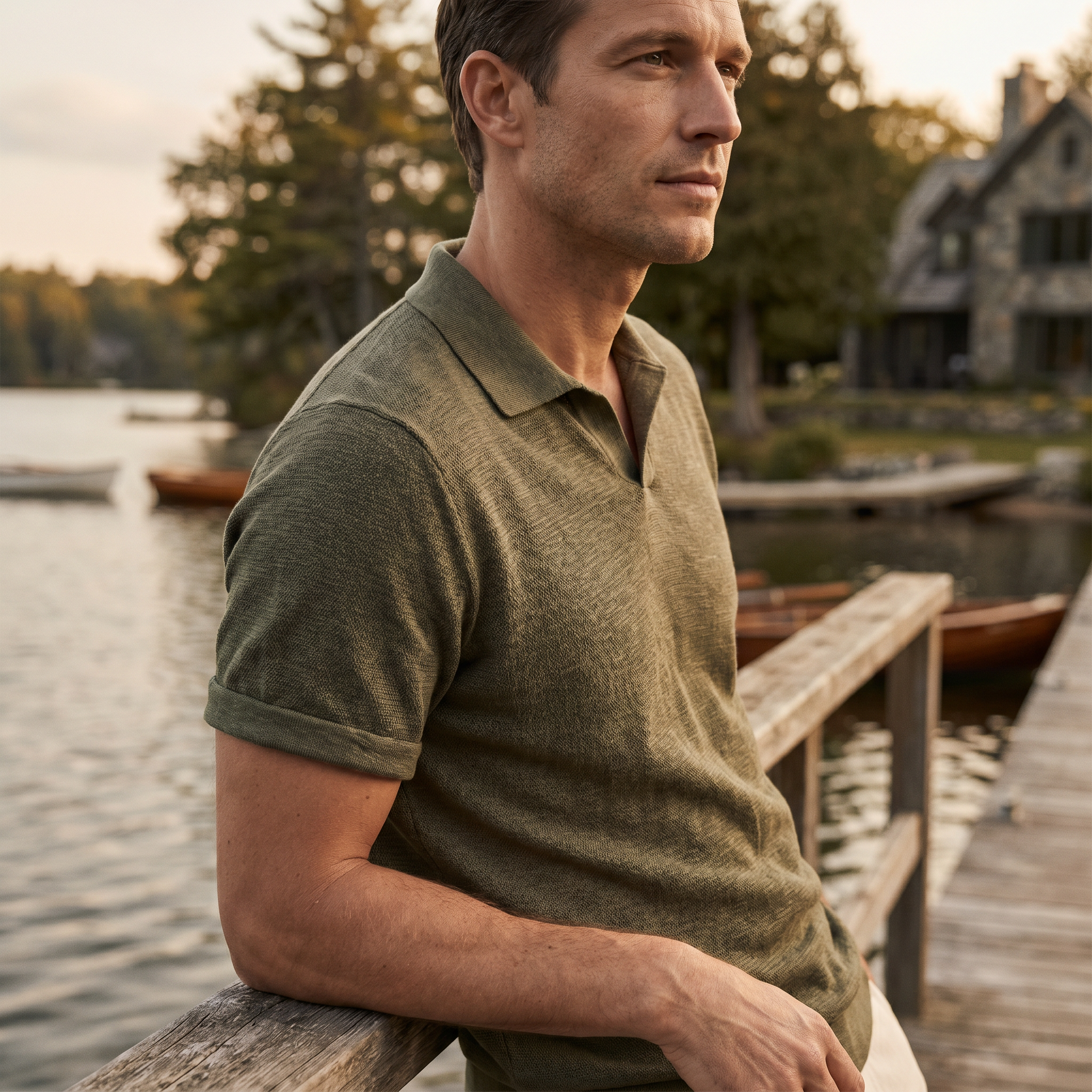 Langford Contrast Knit Polo – Lakeside Label