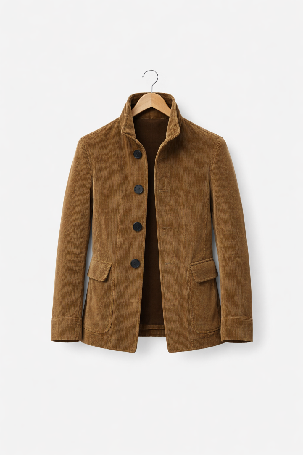 Corduroy jack met hoge kraag