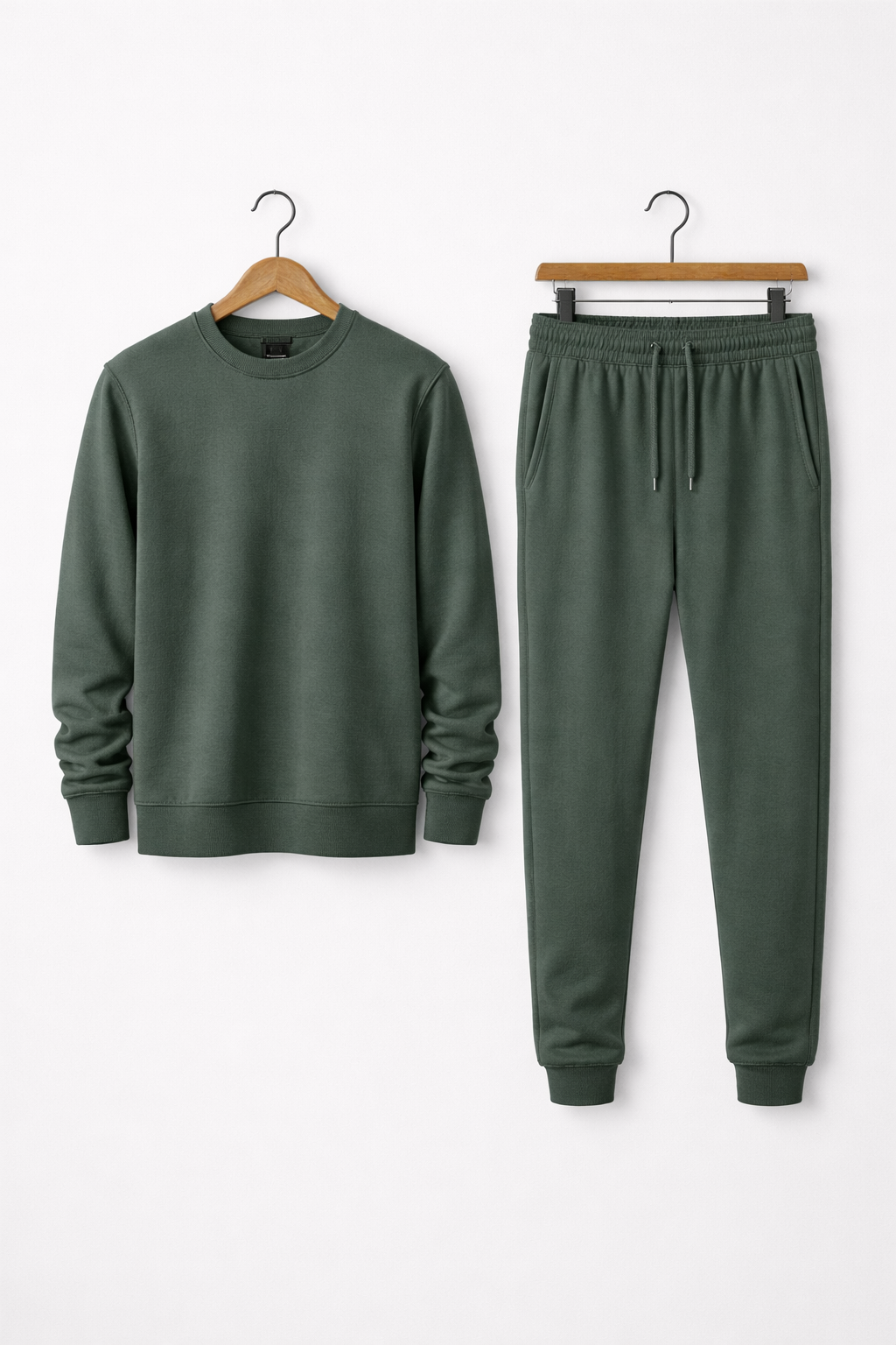Structured Knit Crewneck and Jogger Trousers Set