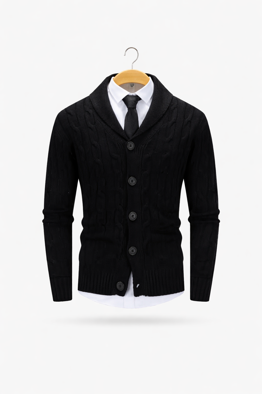 Men’s Cable Knit Button Cardigan