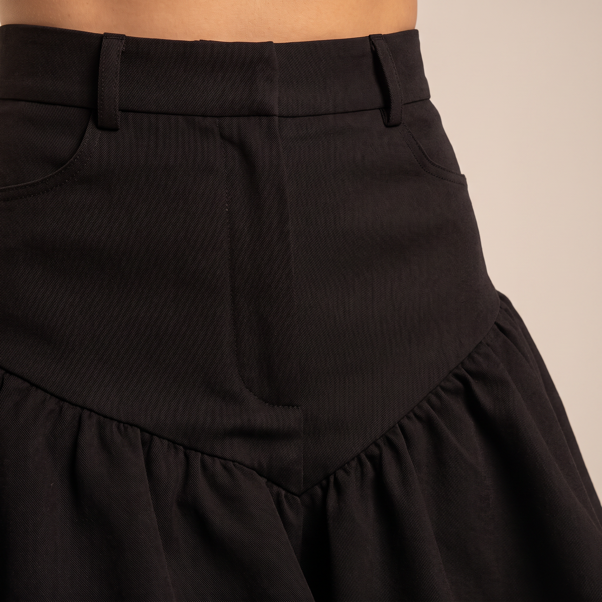 Valette mini-rok met gelaagde ruches