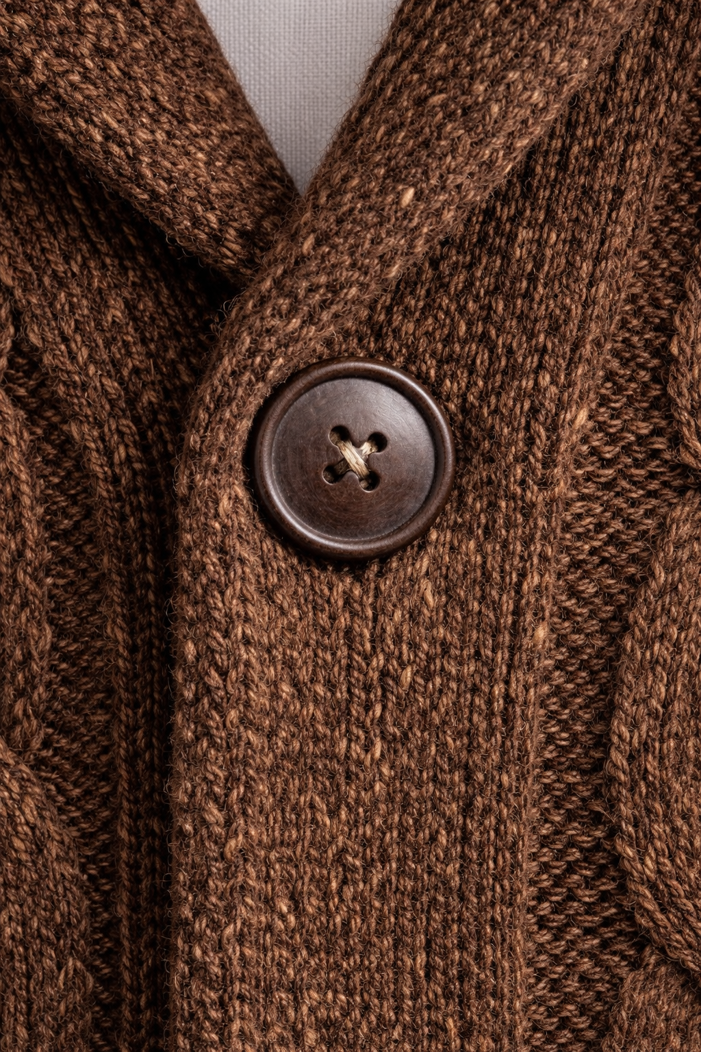 Men’s Shawl Collar Cable Knit Cardigan