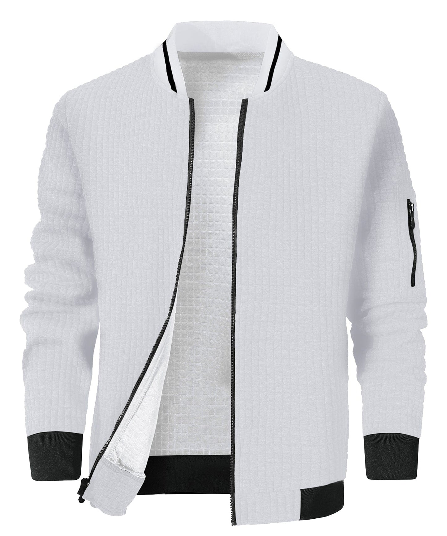 Textured Knit Bomber Jacket