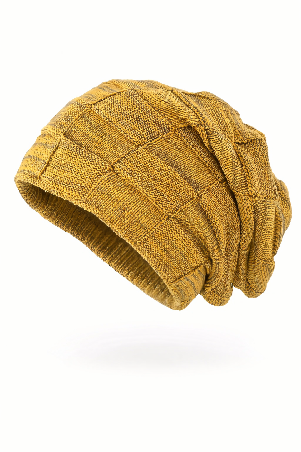 Grid Slouch Knit Beanie