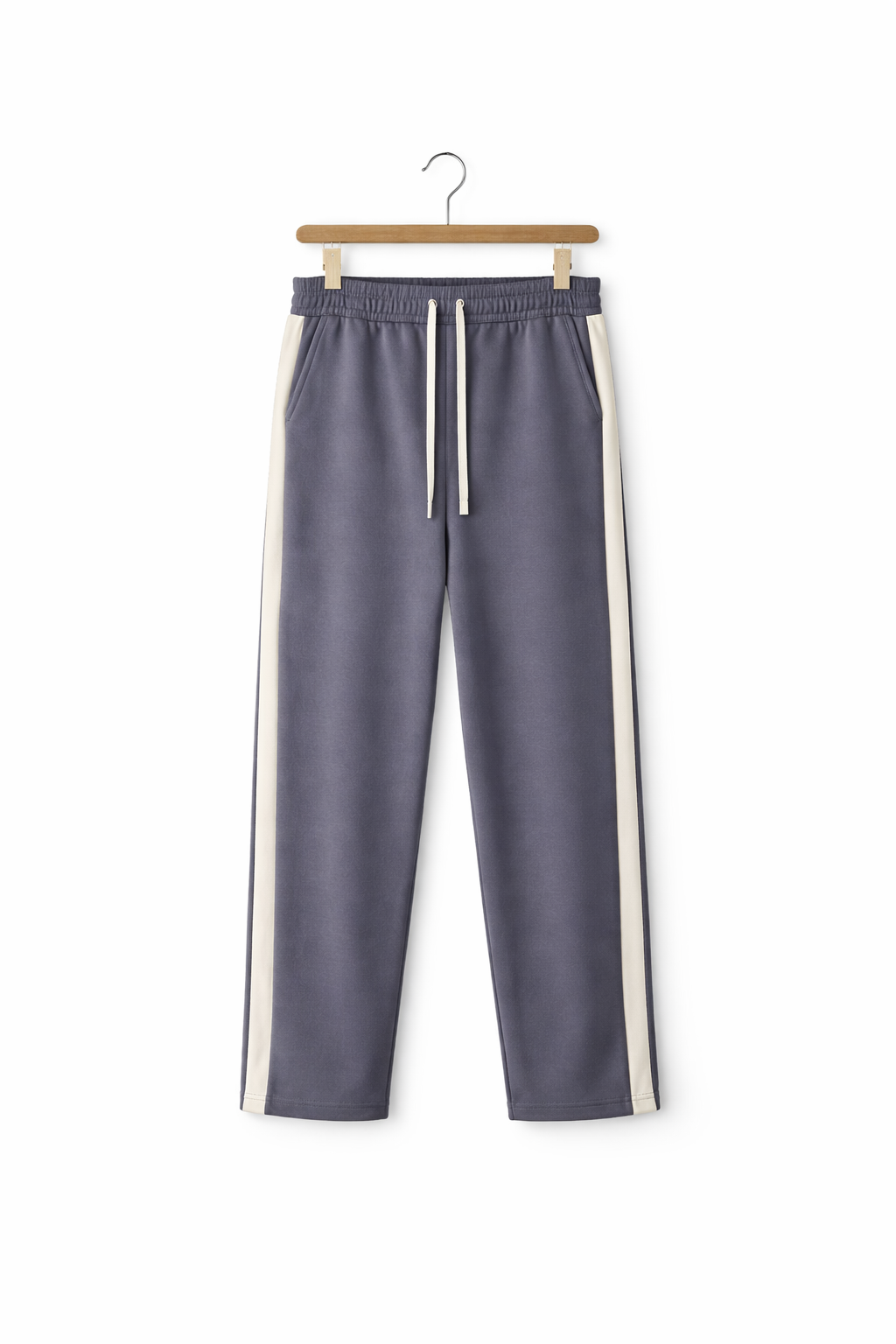 Side Stripe Wide-Leg Drawstring Trousers