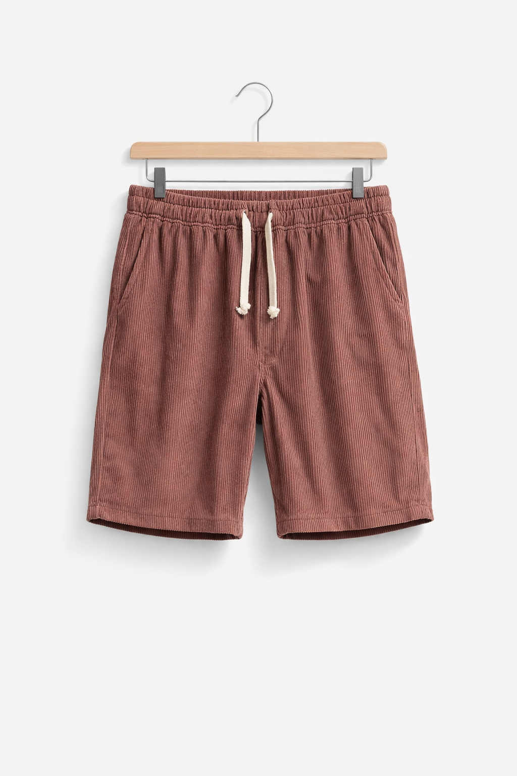 Ribbed Corduroy Drawstring Shorts