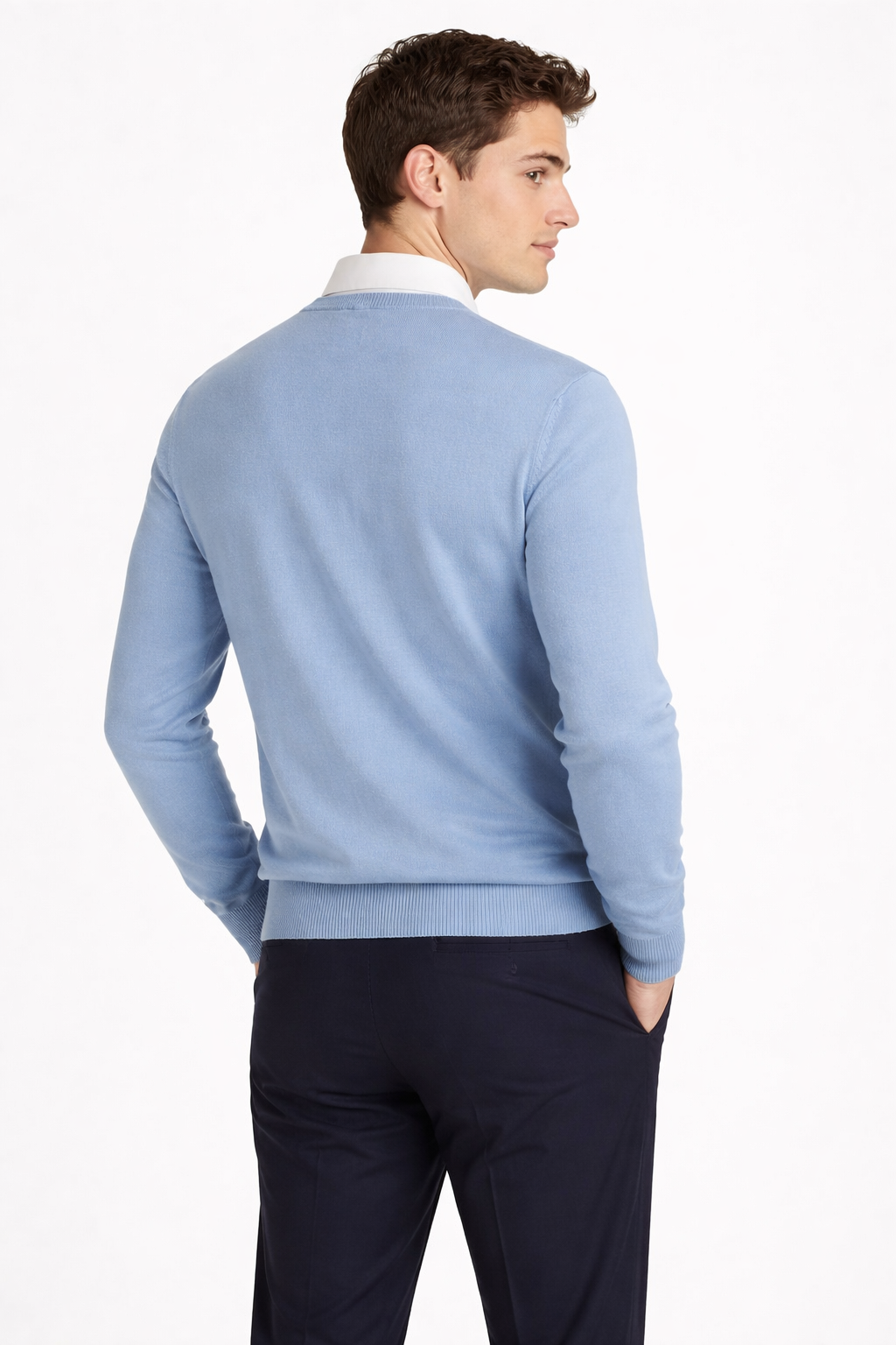 Men’s V-Neck Fine Knit Shirt