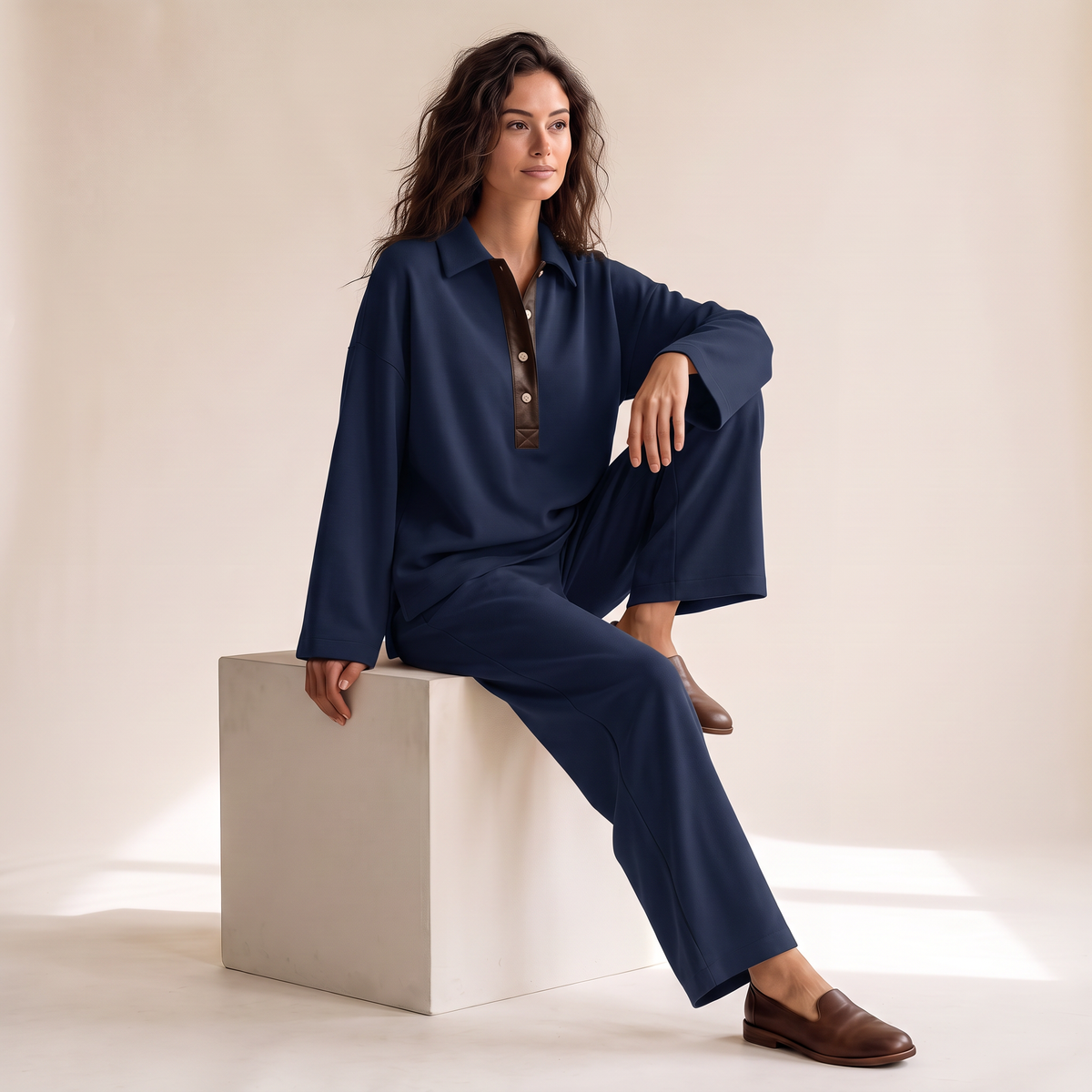 Zerina set met polotop en broek met wijde pijpen