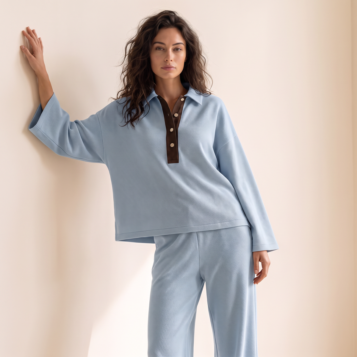 Zerina set met polotop en broek met wijde pijpen
