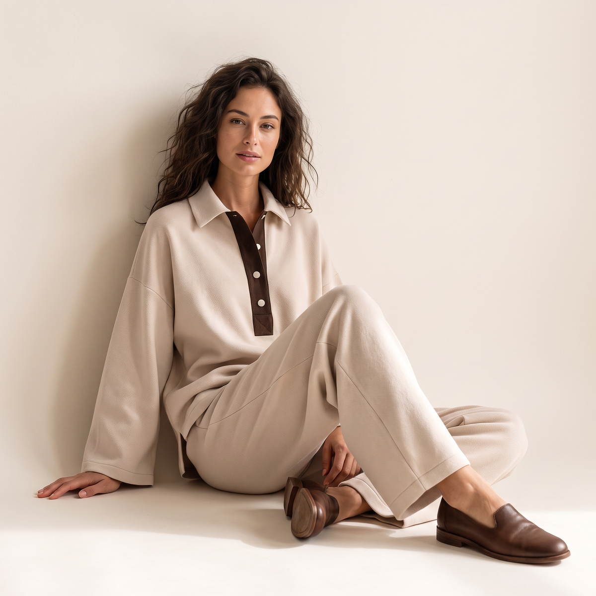 Zerina set met polotop en broek met wijde pijpen