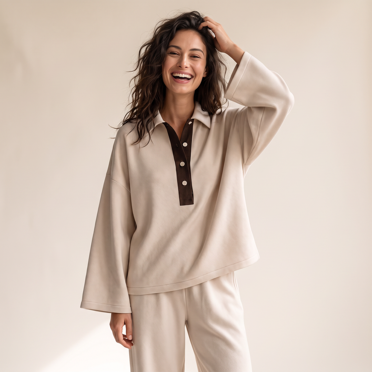 Zerina set met polotop en broek met wijde pijpen