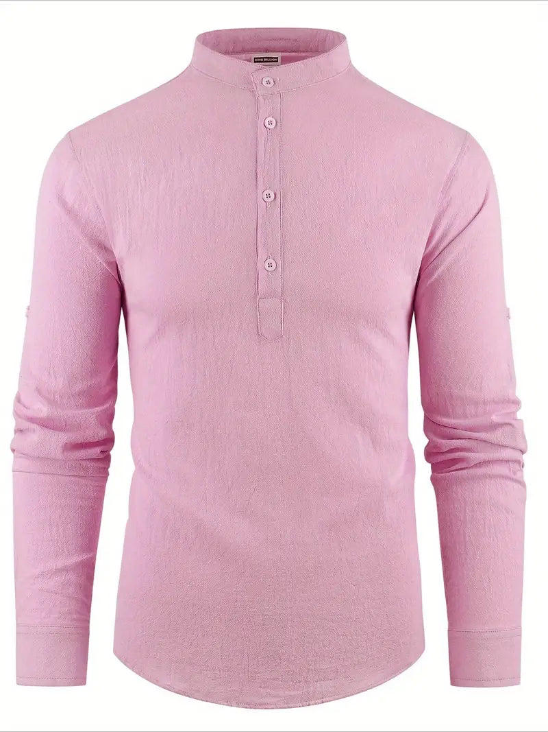 Casual Henley Collar Shirt for Men