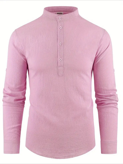 Casual Henley Collar Shirt for Men