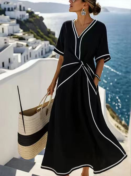 Santorini Coast Maxi Dress