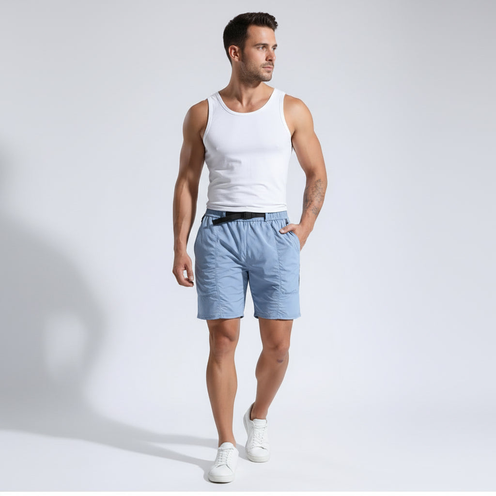 Elastic Waistband and Pockets Running Shorts