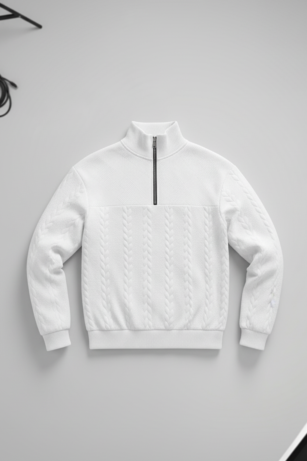 Half-Zip Turtle Neck Sweatshirt | Aiden – Snow White