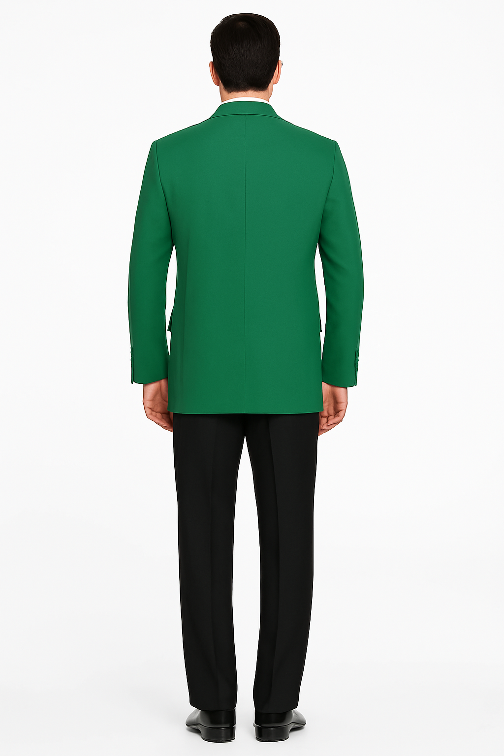 Men’s Green Blazer Jacket With Button Front Notched Collar