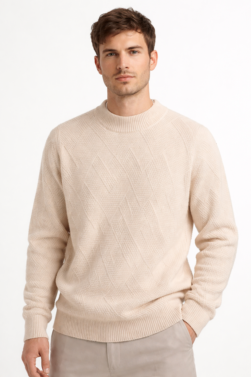 Men’s Diamond Knit Crew Neck Shirt