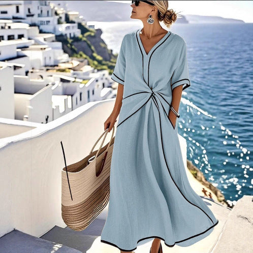 Santorini Coast Maxi Dress