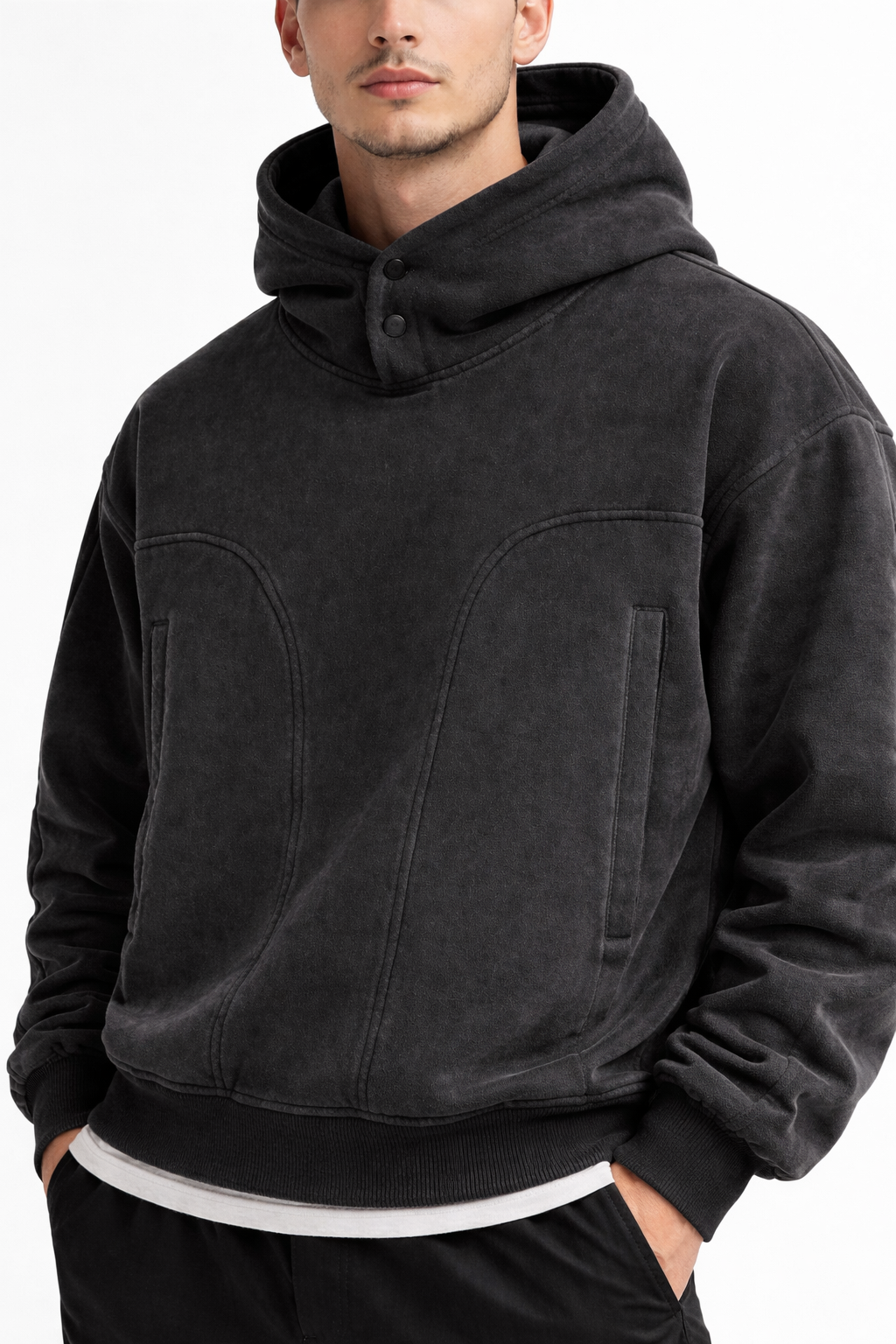 Face-button Hoodie