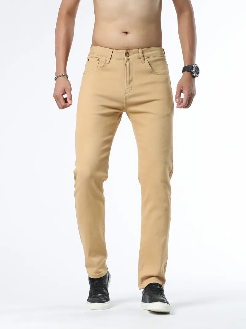 Slim-Fit Line Pants for Men