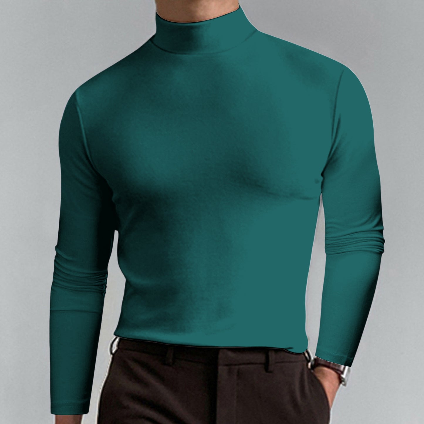 Men’s Long Sleeve Mock Neck Top