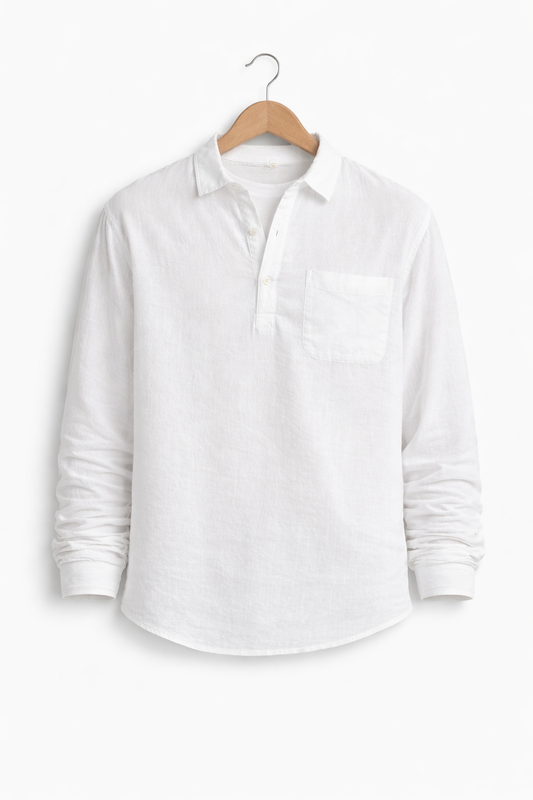 Katoenen lounge pullover overhemd