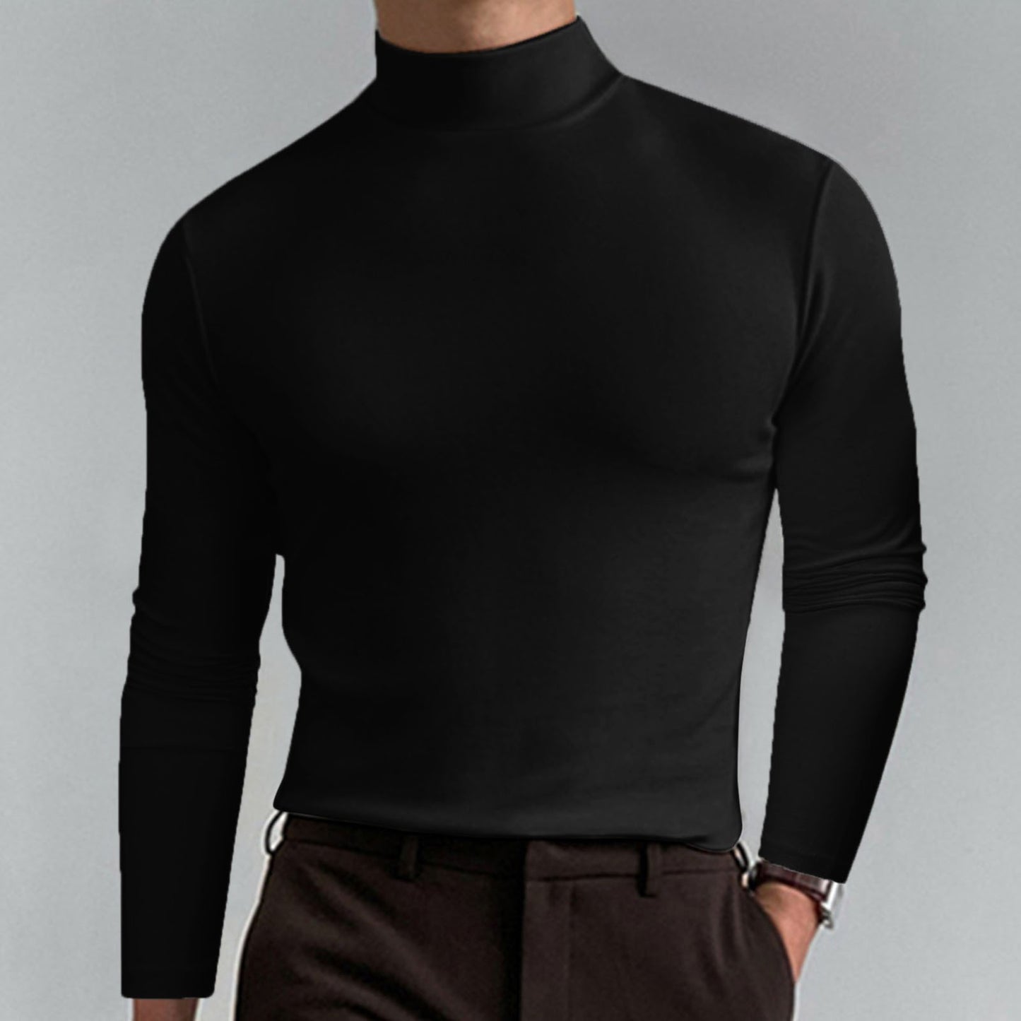 Men’s Long Sleeve Mock Neck Top