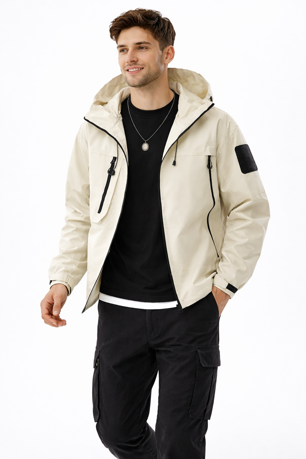 Men’s Hooded Shell Streetwear Jacket
