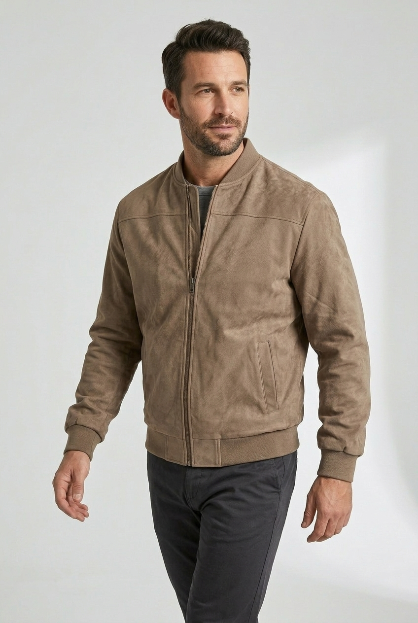 Hudson Suede Bomber Jacket