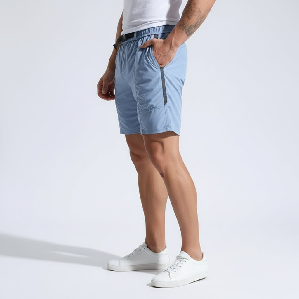 Elastic Waistband and Pockets Running Shorts
